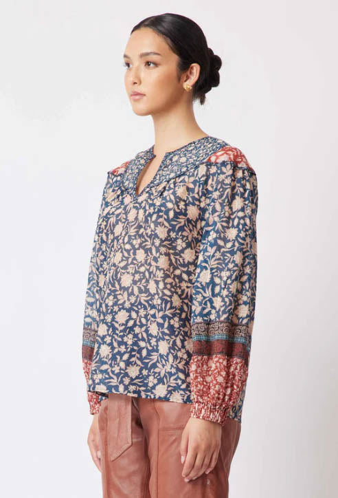 Serena Yoke Blouse - Loom Flower