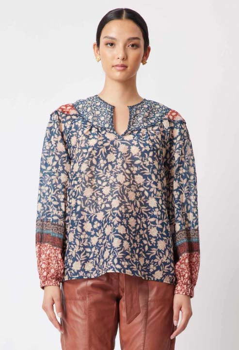 Serena Yoke Blouse - Loom Flower