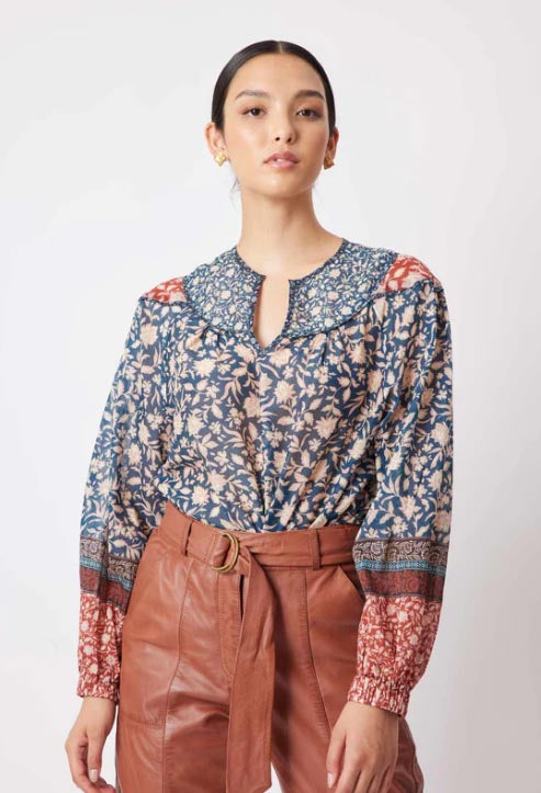 Serena Yoke Blouse - Loom Flower