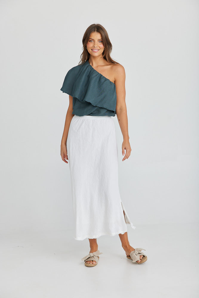 Corina Top - Slate Linen Viscose