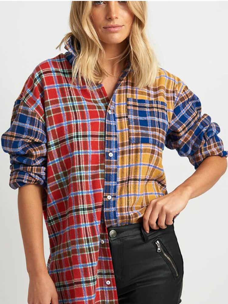 Panel Flannel Shirt - Combo