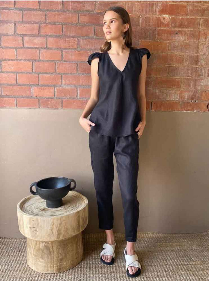 Jogger Pants - Onyx Linen