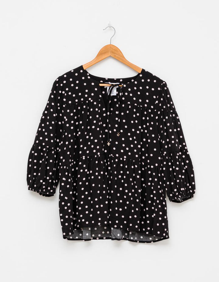 Stella + Gemma Adelaide Shirt - Black Latte Spots