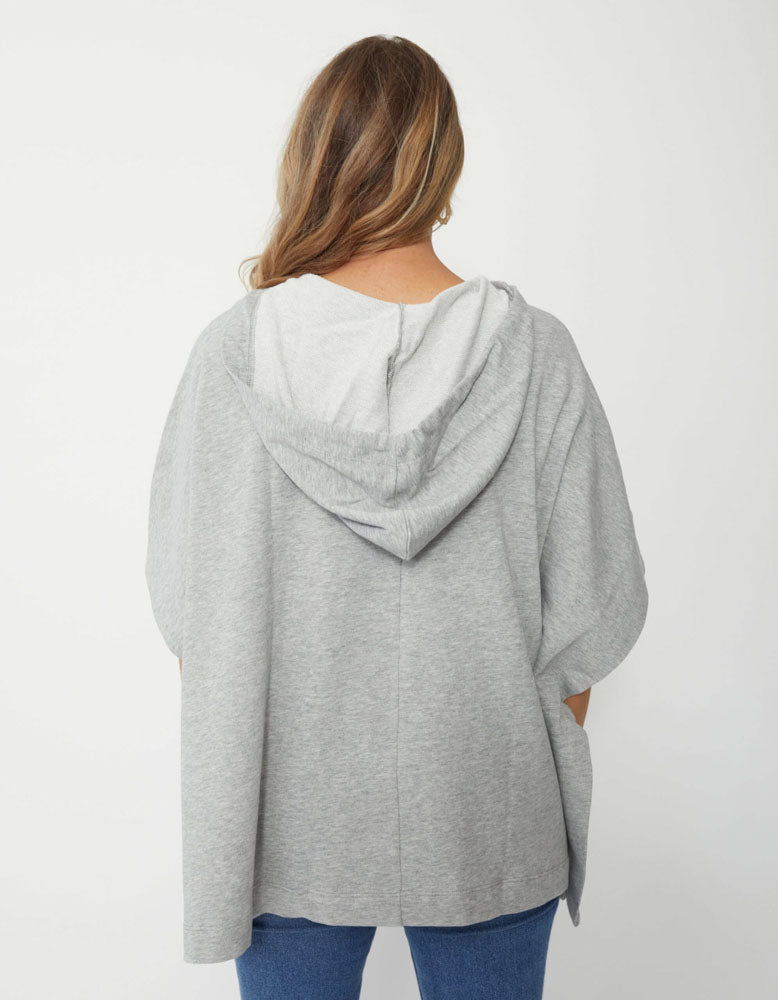 Stella + Gemma Indie Poncho - Grey Marle